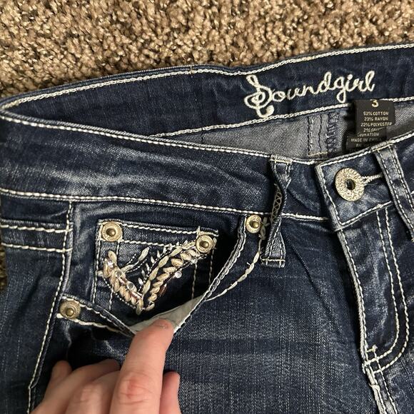Soundgirl Skinny Jeans With Beautiful Stitching/ Embellishments - Size 3 - Picture 2 of 16